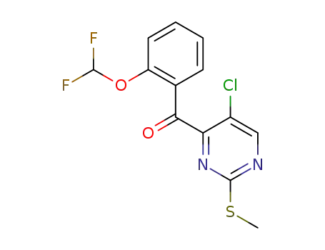 Molecular Structure of 1462949-90-1 ([5-chloro-2-(methylsulfanyl)pyrimidin-4-yl][2-(difluoromethoxy)phenyl]methanone)