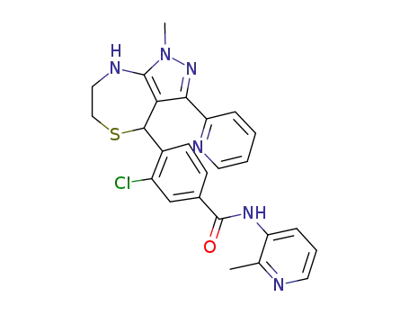 3-chloro-N-(2-methyl-3-pyridyl)-4-[1-methyl-3-(2-pyridyl)-4,6,7,8-tetrahydropyrazolo[3,4-e][1,4]thiazepin-4-yl]benzamide