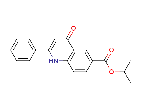 Molecular Structure of 90033-87-7 (6-Quinolinecarboxylic acid, 1,4-dihydro-4-oxo-2-phenyl-, 1-methylethyl
ester)