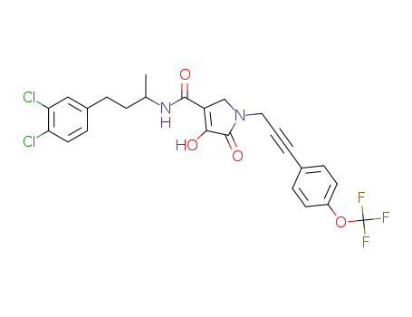 N-(4-(3,4-dichlorophenyl)butan-2-yl)-4-hydroxy-5-oxo-1-(3-(4-(trifluoromethoxy)phenyl)prop-2-ynyl)-2,5-dihydro-1H-pyrrole-3-carboxamide
