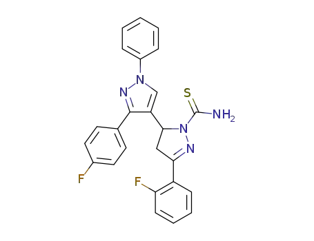 3-(2-fluorophenyl)-5-(3-(4-fluorophenyl)-1-phenyl-1H-pyrazol-4-yl)-4,5-dihydro-1H-pyrazole-1-carbothioamide