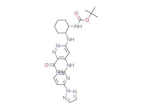 tert-butyl (1S,2R)-2-(5-(6-(2H-1,2,3-triazol-2-yl)pyridin-2-ylamino)-6-carbamoylpyridazin-3-ylamino)cyclohexylcarbamate