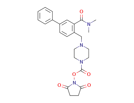 Molecular Structure of 1460036-41-2 (2,5-dioxopyrrolidin-1-yl 4-{[2-(dimethylcarbamoyl)-4-phenylphenyl]methyl}piperazine-1-carboxylate)