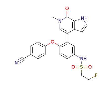 Molecular Structure of 1446232-85-4 (N-[4-(4-cyanophenoxy)-3-(6-methyl-7-oxo-6,7-dihydro-1H-pyrrolo[2,3-c]pyridin-4-yl)phenyl]-2-fluoroethanesulfonamide)