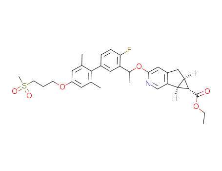 (5aR,6S,6aS)-3-(1-(4-fluoro-2’,6’-dimethyl-4’-(3-(methylsulfonyl)propoxy)-[1,1’-biphenyl]-3-yl)ethoxy)-5,5a,6,6a-tetrahydrocyclopropa[4,5]cyclopenta[1,2-c]pyridine-6-carboxylic acid ethyl ester