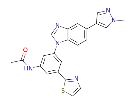 N-(3-(5-(1-methyl-1H-pyrazol-4-yl)-1H-benzo[d]imidazol-1-yl)-5-(thiazol-2-yl)phenyl)acetamide