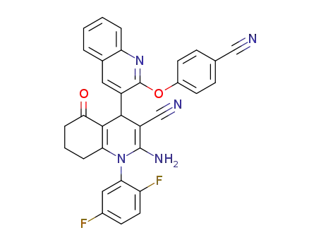 2'-amino-2-(4-cyanophenoxy)-1'-(2,5-difluorophenyl)-5'-oxo-1',4',5',6',7',8'-hexahydro-3,4'-biquinoline-3'-carbonitrile