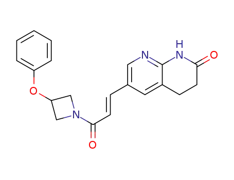 Molecular Structure of 1309205-42-2 ((E)-6-(3-oxo-3-(3-phenoxyazetidin-1-yl)prop-1-en-1-yl)-3,4-dihydro-1,8-naphthyridin-2(1H)-one)