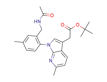tert-butyl 2-(1-(2-(acetamidomethyl)-4-methylphenyl)-6-methyl-1H-pyrrolo[2,3-b]pyridin-3-yl)acetate