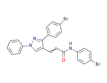 Molecular Structure of 1390681-89-6 (N-(4-bromophenyl)-3-(3-(4-bromophenyl)-1-phenyl-1H-pyrazol-4-yl)acrylamide)