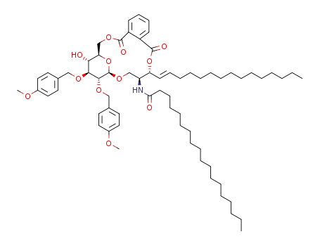(2,3-di-O-p-methoxybenzyl-D-glucopyranosyl)-(1'→1)-(2S,3R,4E)-2-octadecanamido-4-octadecene-1,3-diol-3,6'-phthalate