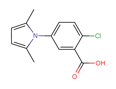 Molecular Structure of 247225-32-7 (2-CHLORO-5-(2,5-DIMETHYL-1H-PYRROL-1-YL)BENZOIC ACID)