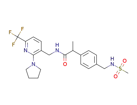2-(4-(methylsulfonamidomethyl)phenyl)-N-((2-(pyrrolidin-1-yl)-6-(trifluoromethyl)pyridin-3-yl)methyl)propanamide