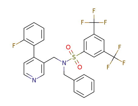 N-benzyl-N-((4-(2-fluorophenyl)pyridin-3-yl)methyl)-3,5-bis(trifluoromethyl)benzenesulfonamide