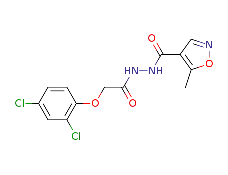 Molecular Structure of 1417515-26-4 (N'-(2-(2,4-dichlorophenoxy)acetyl)-5-methylisoxazole-4-carbohydrazide)