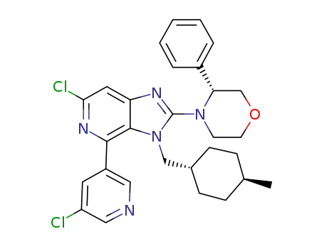 6-chloro-4-(5-chloropyridin-3-yl)-3-[(trans-4-methylcyclohexyl)methyl]-2-[(3R)-3-phenylmorpholin-4-yl]-3H-imidazo[4,5-c]pyridine