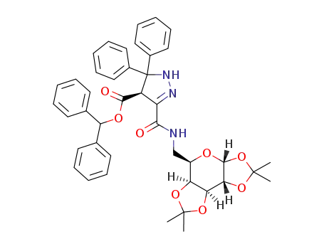 5,5-diphenyl-3-[(2,2,7,7-tetramethyl-tetrahydro-bis[1,3]dioxolo[4,5-b,4',5'-d]pyran-5-ylmethyl)carbamoyl]-4,5-dihydro-1H-pyrazole-4-carboxylic acid benzhydryl ester