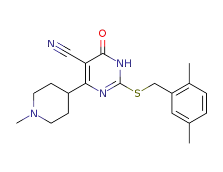2-(2,5-dimethyl-benzylsulfanyl)-4-(1-methyl-piperidin-4-yl)-6-oxo-1,6-dihydro-pyrimidine-5-carbonitrile
