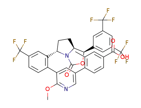 4-{5-[2-{(1R,5S,7aS)-1-[3,5-bis(trifluoromethyl)phenyl]-3-oxotetrahydro-1H-pyrrolo[1,2-c][1,3]oxazol-5-yl}-4-(trifluoromethyl)phenyl]-6-methoxypyridin-3-yl}-3-methylbenzoic acid