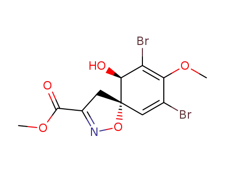 1-Oxa-2-azaspiro[4.5]deca-2,6,8-triene-3-carboxylic acid,
7,9-dibromo-10-hydroxy-8-methoxy-, methyl ester, (5S,10R)-