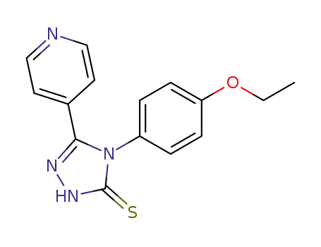 Molecular Structure of 111290-75-6 (4-(4-ethoxyphenyl)-5-(4-pyridinyl)-4H-1,2,4-triazole-3-thiol)