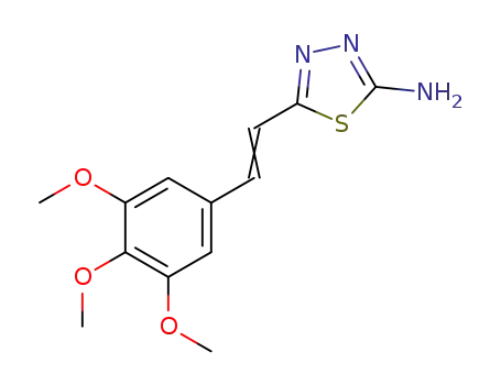 Molecular Structure of 88743-00-4 (1,3,4-Thiadiazol-2-amine, 5-[2-(3,4,5-trimethoxyphenyl)ethenyl]-)