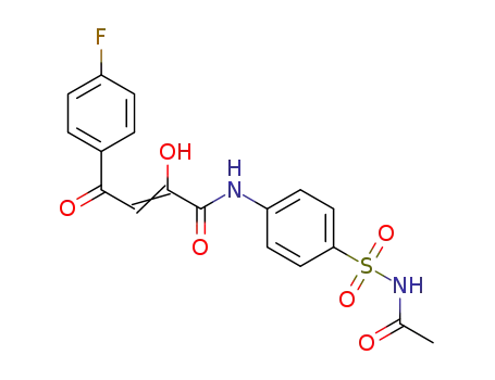 Molecular Structure of 900325-79-3 (2-hydroxy-4-oxo-4-(4-fluorophenyl)-2-butenoic acid N-(4-(acetylaminosulfonyl)phenyl)amide)