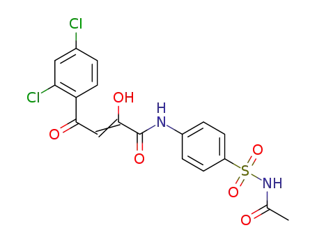 Molecular Structure of 1610537-08-0 (2-hydroxy-4-(2,4-dichlorophenyl)-4-oxo-2-butenoic acid N-(4-acetylaminosulfonylphenyl)amide)
