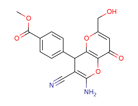 methyl 4-(2-amino-3-cyano-4,8-dihydro-6-(hydroxymethyl)-8-oxopyrano[3,2-b]pyran-4-yl)benzoate