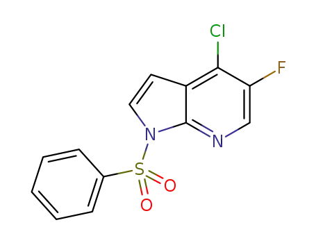 Molecular Structure of 1228665-75-5 (4-Chloro-5-fluoro-1-(phenylsulfonyl)-1H-pyrrolo-[2,3-b]pyridine)