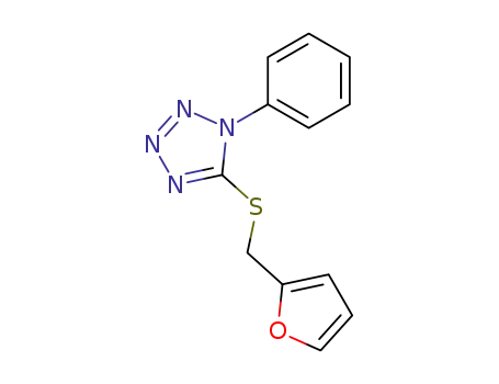 Molecular Structure of 119815-08-6 (5-[(2-furanylmethyl)thio]-1-phenyl-1H-tetrazole)