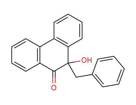Molecular Structure of 5025-29-6 (9(10H)-Phenanthrenone, 10-hydroxy-10-(phenylmethyl)-)