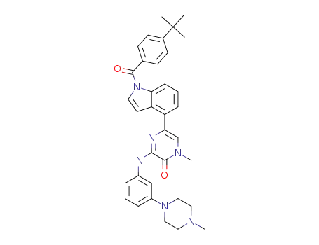 5-(1-(4-(tert-butyl)benzoyl)-1H-indol-4-yl)-1-methyl-3-((3-(4-methylpiperazin-1-yl)phenyl)amino)pyrazin-2(1H)-one