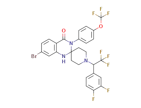 7’-bromo-1-(1-(3,4-difluorophenyl)-2,2,2-trifluoroethyl)-3’-(4-(trifluoromethoxy)phenyl)-1‘H-spiro[piperidine-4,2’-quinazolin]-4’(3’H)-one