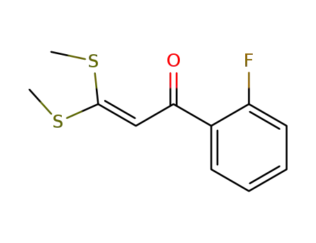 Molecular Structure of 552298-97-2 (1-(2-FLUORO-PHENYL)-3,3-BIS-METHYLSLFANYL-PROPENONE)