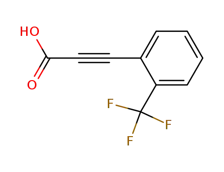 Molecular Structure of 2806-31-7 (2-Propynoic acid, 3-[2-(trifluoromethyl)phenyl]-)
