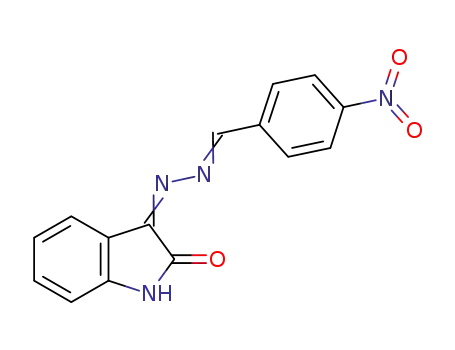 Molecular Structure of 70565-03-6 (Benzaldehyde, 4-nitro-,
(1,2-dihydro-2-oxo-3H-indol-3-ylidene)hydrazone)