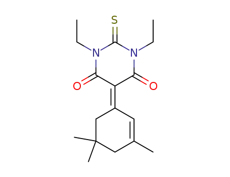 4,6(1H,5H)-Pyrimidinedione,
1,3-diethyldihydro-2-thioxo-5-(3,5,5-trimethyl-2-cyclohexen-1-ylidene)-