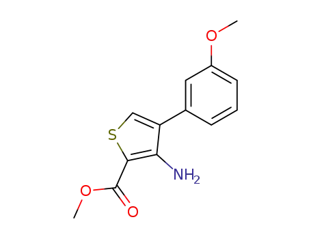 Molecular Structure of 679425-85-5 (2-Thiophenecarboxylic acid, 3-amino-4-(3-methoxyphenyl)-, methyl
ester)