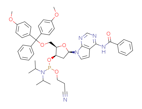 Benzamide,N-[7-[5-O-[bis(4-methoxyphenyl)phenylmethyl]-3-O-[[bis(1-methylethyl)amino](2-cyanoethoxy)phosphino]-2-deoxy-b-D-erythro-pentofuranosyl]-7H-pyrrolo[2,3-d]pyrimidin-4-yl]-