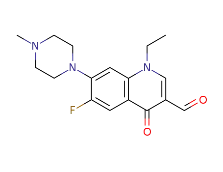 1-Ethyl-6-fluoro-3-formyl-1,4-dihydro-7-(4-methyl-1-piperazinyl)-4-oxoquinoline