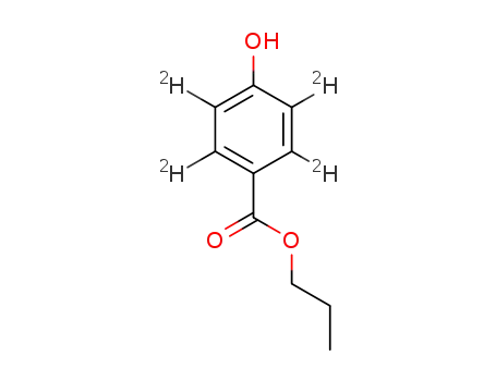 Molecular Structure of 1219802-67-1 (n-Propyl 4-Hydroxybenzoate--d4)