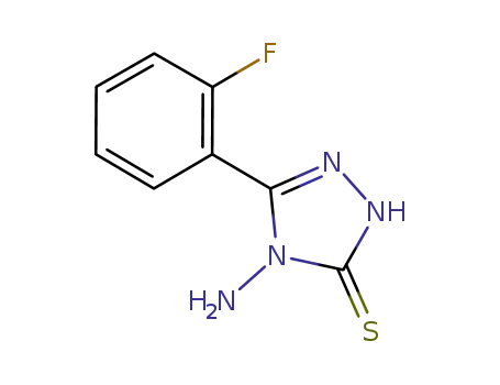 Molecular Structure of 565174-22-3 (4-AMINO-5-(2-FLUORO-PHENYL)-4H-[1,2,4]TRIAZOLE-3-THIOL)