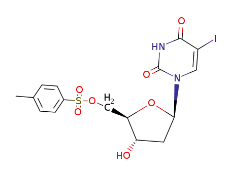 Molecular Structure of 58349-27-2 (2'-Deoxy-5-iodouridine 5'-(4-methylbenzenesulfonate))