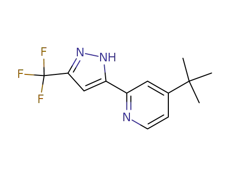 Molecular Structure of 1026999-80-3 (4-(tert-butyl)-2-(3-(trifluoromethyl)-1H-pyrazol-5-yl)pyridine)