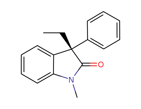 Molecular Structure of 926031-21-2 (2H-Indol-2-one, 3-ethyl-1,3-dihydro-1-methyl-3-phenyl-, (3S)-)