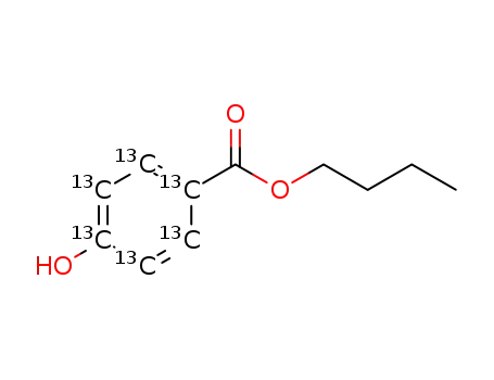 Molecular Structure of 1416711-53-9 (n-butylparaben-ring-<SUP>13</SUP>C<SUB>6</SUB>)