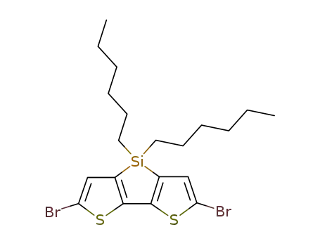Molecular Structure of 188690-66-6 (2,6-Dibromo-4,4-dihexyl-4H-silolo[3,2-b:4,5-b']dithiophene)