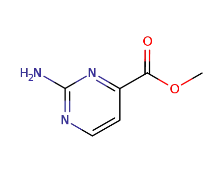 Molecular Structure of 2164-66-1 (4-PyriMidinecarboxylic acid, 2-aMino-, Methyl ester)