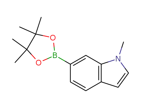 Molecular Structure of 884507-19-1 (1-Methyl-6-(4,4,5,5-tetramethyl-1,3,2-dioxaborolan-2-yl)-1H-indole)